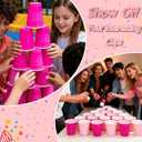 WELLIFE 12 OZ Pink Party Cups - 100 Pack Dual-Pink Cups,Ideal for Spring Gathering Mother's Day Birthday Parties,Girl's Party Princess-Themed Gatherings, Bachelorette Parties, 100PCS