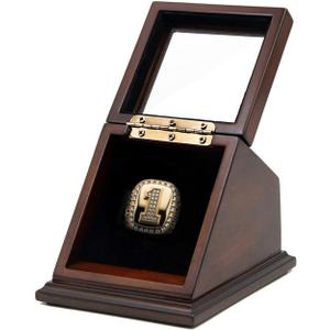 Championship Ring Display Case Big Ring Storage Box (Espresso, 1 Slots)