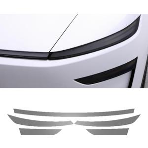 BETTERHUMZ Car Headlight Film Compatible with Tesla Model Y Juniper 2025,TPU Transparent Carbon Pattern Smoke Style Headlight Switch Protective Cover Decor Car Exterior Accessories (Smoke)