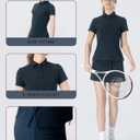 Women's Slim-Fit Polo Shirt - UV Protection, Moisture-Wicking, Stretchy Fabric for Golf & Daily Wear (L)