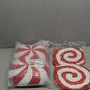 Christmas Decorations Plush Throw Pillows: Set of 4 Cute Teddy Fleece Red White Peppermint Candy Pillow, Soft Stuffed Lollipop Cushion Xmas Decor Indoor for Kid Home Sofa Bed Office Couch Living Room