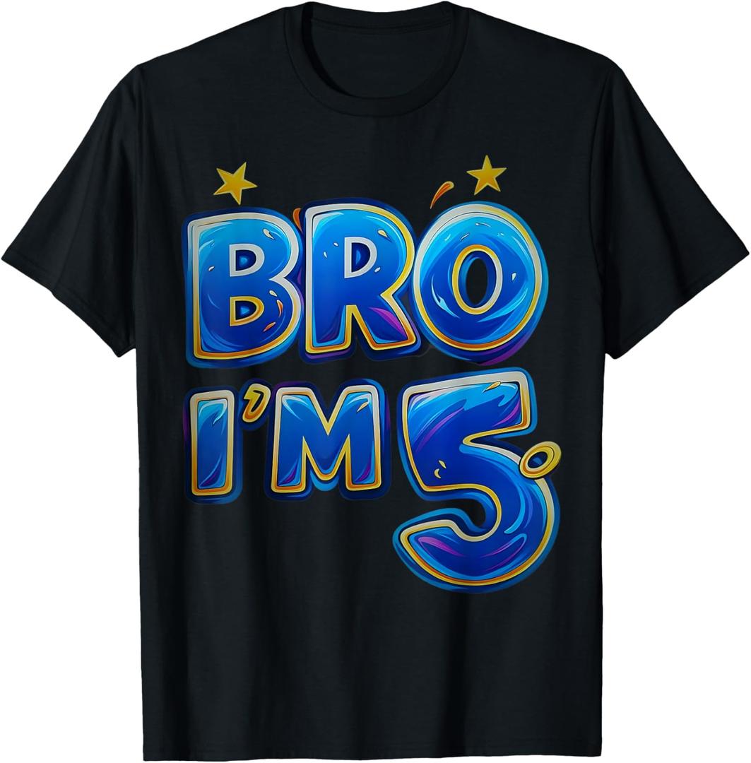 5th Birthday Boy Bro I'm 5 Years Old Party T-Shirt X