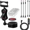 Aluminum Radar Detector Mount,Universal Magnetic Rearview Mirror Bracket/Radar Detector Power Cord,for All Radar Detectors, Compatible UnidenR3 R4 R7 R8, Escort, Cobra, Valentine V1 Gen2,Whistler ect