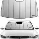 Pigenius Custom Fit Windshield Sunshade for Hyundai Ioniq 5 2022-2025 EV Crossover NE, NOT for Ioniq 6, Premium Grey Leather Finish