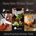 Kitchen Shears Heavy Duty, Stainless Steel Sharp Poultry Kitchen Scissors for Food,Work or Daily Use (Black and Silver)