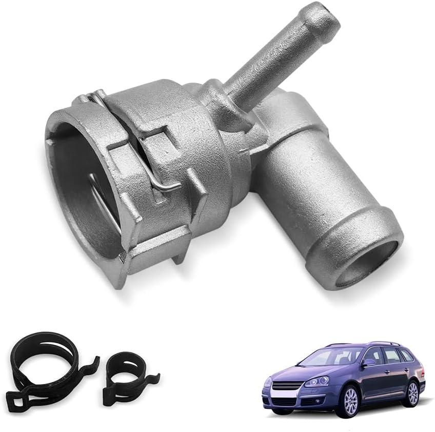 1K0122291R Aluminum Water Coolant Hoses Connector Pipe Replacement for Audi A3 S3 Sportback VW Beetle EOS Golf Caddy CC Jetta Passat Touran Seat Skoda 1K0122291CA (Two Pcs)