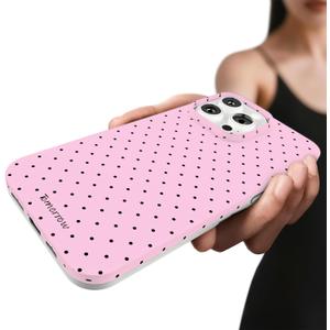 Compatible with iPhone 14 Pro Case, with Polka Dot Aesthetics Design Simple Case for Women Girl, Cute Fashion Soft TPU Slim Protection Phone Case for iPhone 14 Pro 6.1'' - Pink