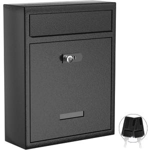 Wall Mount Mailbox (Upgraded Design), 16 Inch Metal Mailbox with Key and Password Combination Lock, Waterproof Wall Mount Mailboxes for Outside, Security Drop Box with Transparent Window Wall Mount Mailbox (Upgraded Design), 16 Inch Metal Mailbox with Key and Password Combination Lock, Waterproof Wall Mount Mailboxes for Outside, Security Drop Box with Transparent Window