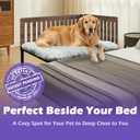 Beside Dog Bed,2 Wood Side Panel Adjustable Height Dog Bunk Beds,47''x 31'' Metal Dogs Bed Frame with Cushion,X-Large