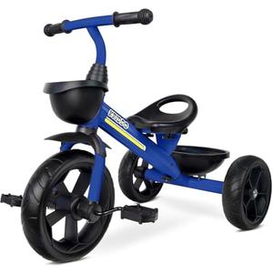 KRIDDO Kids Tricycles Age 24 Month to 4 Years, Toddler Kids Trike for 2.5 to 5 Year Old, Gift Toddler Tricycles for 2-4 Year Olds, Trikes for Toddlers, Sporty Styling, Blue