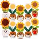 10 Pcs Sunflower Crochet Bulk Appreciation Gift Positive Artificial Knitted Crochet Doll Inspirational Thank You Gift for Teacher Coworker Employee Women Christmas Table Office Desk