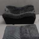 Portable Small Dog Seat for Car, Luxury Center Console Dog Car Seat Booster with Safety Tethers, Anti-Collapse Pet Travel Carseat for SUV, Truck (Black/Grey) (Black/Dark Gery)