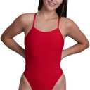 JOLYN Alyssa Fixed Back Women's Athletic One Piece Swimsuit for Competitive Swimming, Lifeguarding, Diving, Medium Coverage (30, Red)