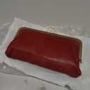 Vintage Kiss Lock Genuine Leather Wallet for Women Multi Card Slots Travel Clutch Purse (Wine Red)