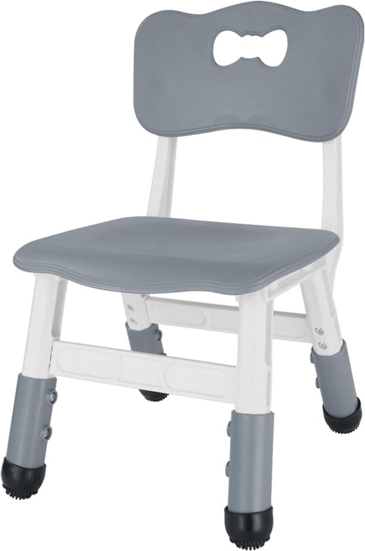 FUNLIO Adjustable Kids Chair (1pc), 3 Level Height Adjustable Toddler Chair for Ages 3-8, Sturdy Child Chairs with Maximum Bearing 220lbs, for Classrooms/Daycares/Homes, CPC & CE Approved - Gray