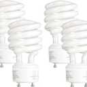 KOR (Pack of 4) 23 Watt Mini Spiral - GU24 Base - (100W Equivalent) - T2 Mini-Twist - CFL Light Bulb (Neutral White (3500K))