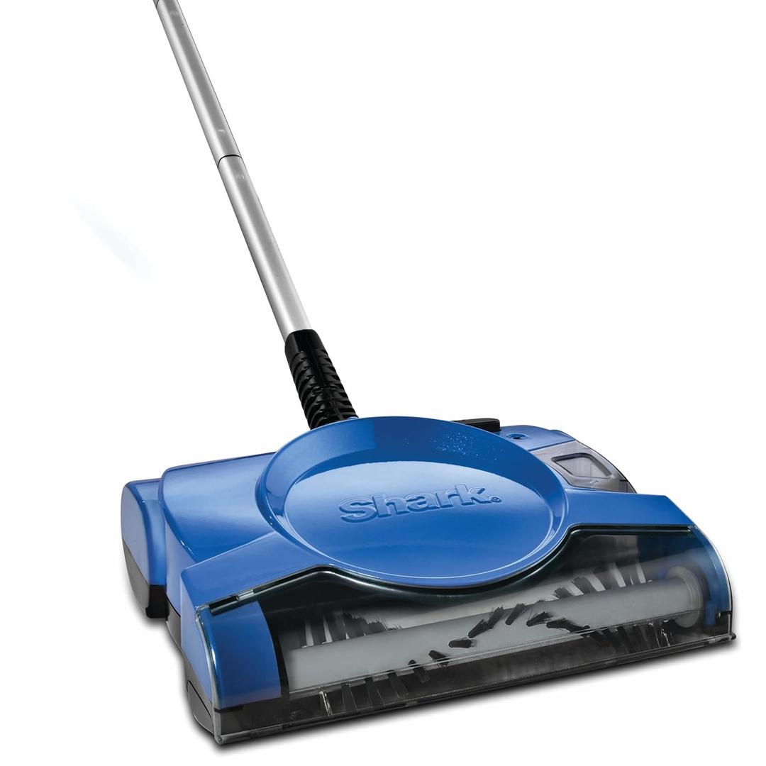 Shark Rechargeable Floor Sweeper, Motorized Brushroll, Compact Swivel Design, Easy-Empty Dust Cup, 10" Cleaning Path, Powerful Debris, Dust & Pet Hair Pickup, for All Floor Types, Blue, V2700Z