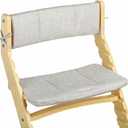 Fornel High Chair Cushion, Wooden Chair Seat Cover with Back Rest, Washable Cotton, Adjustable (Grey)