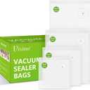Vixino Vacuum Sealer Bags, 40 Reusable Vacuum Sealer Bags for Food, BPA-Free, Meal Prep and Sous Vide Cooking,Works for Handheld Sealer and Vac Sealer Machine with External Vacuum Systems