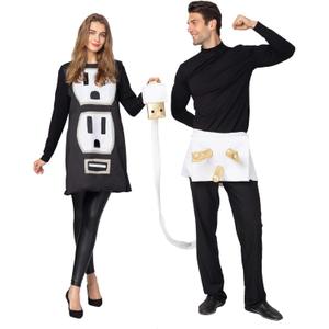 Spooktacular Creations Plug and Socket Halloween Costume Adult, Plug and Outlet Couples USB Costume (Small)