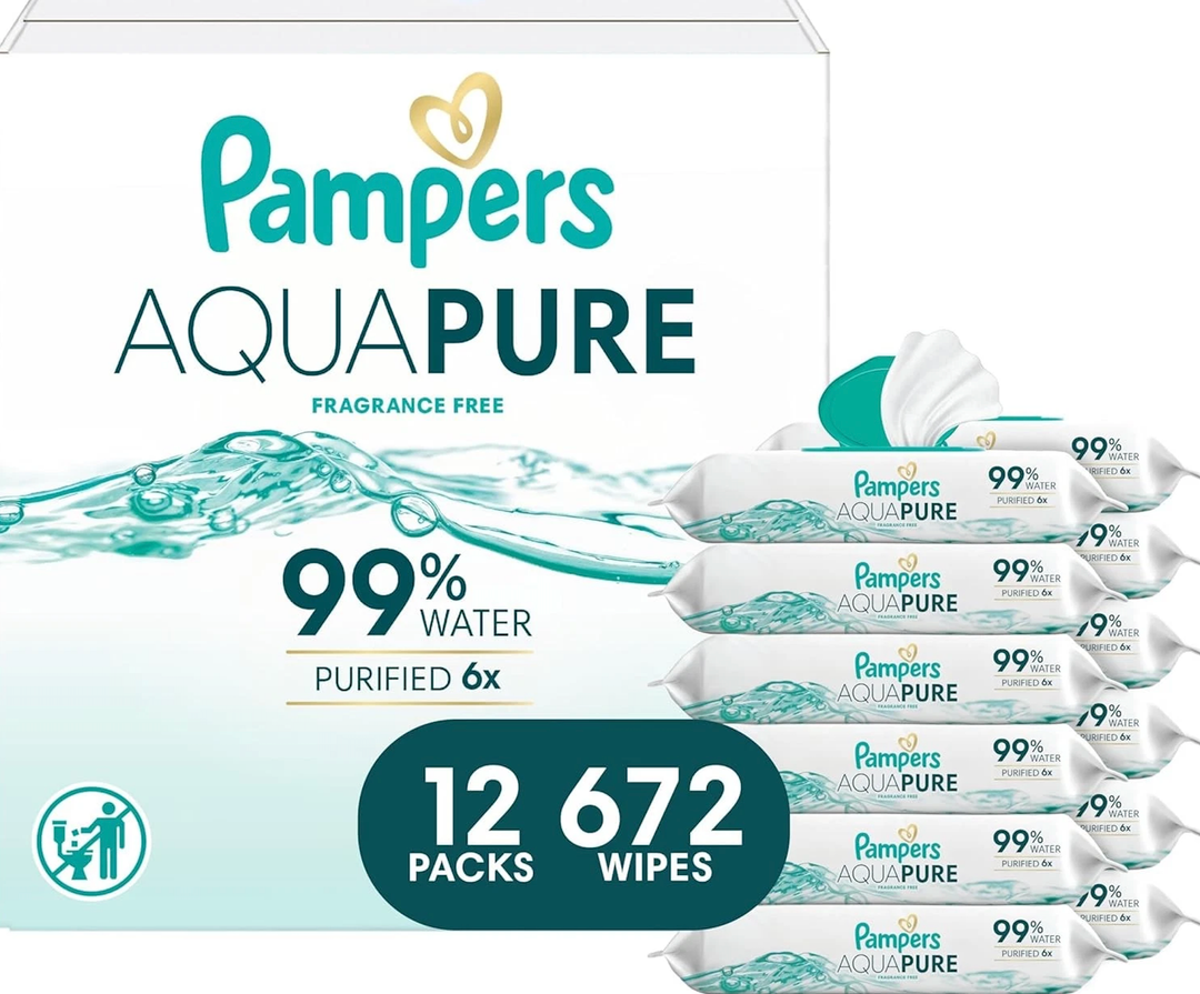 Pampers Aqua Pure Baby Wipes Unscented 12-Pack 672 Total Wipes