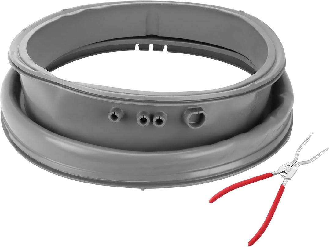 4986ER0004F Washer Door Boot Seal with 383EER4001A Kit by AMI PARTS- Fit for L-G, Ken-more Front Load Washer Gasket Parts with Drain Port, Replaces 4986ER0004J 4986ER0004K 4986ER0004M 4986ER0004N
