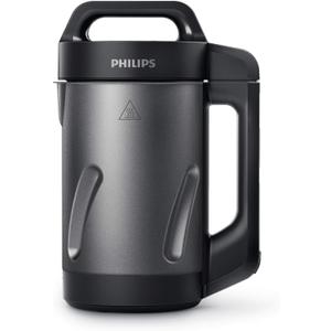 Philips Viva Collection SoupMaker, 1.2 L, Makes 2-4 servings, 6 Pre-set Programs, SoupPro Technology, Soup in Less than 18 Minutes, Eeasy Clean, Recipe Book, Black and Stainless Steel (HR2204/70)