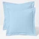 2 Pack Euro Pillow Shams 26x26  600 Thread Count 100% Organic Cotton Sky Blue Square Pillow Covers with 2 Inch Flange, Soft & Smooth Premium Hotel-Quality Pillowcases Set of 2