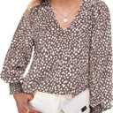 Teurkia Women's Polka Dot 3/4 Sleeve Blouse Tops Ladies Casual Office Work Crew Neck T-Shirt (M)