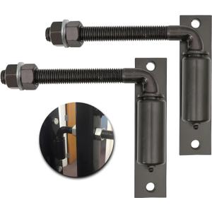 2 Pack Steel J-Bolt Hinge with Plate,Heavy-Duty Welded Hingefor Doors Gates,Heavy-Duty Driveway Gates for Welding on Larger Iron or Steel Gates(Black,B-3/4)