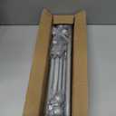 2 Pack Silver Curtain Rods for Bedroom with Brackets,5/8 Inch Diameter Small Window Curtain Rod Adjustable 32 to 48 Inches,Easy Install Drapery Rods,Gray