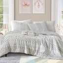 Geniospin Twin Comforter Set for Girls- 5 Pieces Pom Tufted Bed in A Bag Twin Bedding Sets with Sheets, Pillowcases & Shams, All Season Kids Comforter Set (Twin (66"x86"))