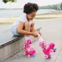 Adjustable Kids Roller Skates for Girls Boys with Light Up Wheels Skates for Kids Ages 6-12, Toddler 3-5, Youth and Women Beginners Indoor and Outdoor (Rose Red / Pink)
