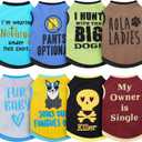 Saintrygo 8 Pieces Dog Shirts Pet Printed Clothes with Funny Letters Summer Pet T Shirts Cool Puppy Breathable Dog Outfit Soft Sweatshirt Cats(Vivid Pattern,Small)