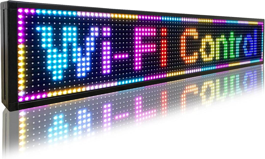 P10 Programmable LED Sign 39"8", Outdoor Indoor WiFi Controll Led Scrolling Message Board, Digital Display for Store Advertising Open Sign, Menu Board for Bar Restaurant, Custom Banner Word, 40''x8''
