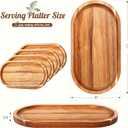 Yaomiao 4 Pcs Acacia Wooden Serving Tray Oval Shaped Rustic Wood Plates Large Decorative Natural Tray Serving Platter for Food Charcuterie Cheese Dish Bread Fruit Kitchen(11 x 6 Inch)