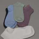 SERISIMPLE Women Viscose Bamboo Ankle Socks Low Cut Thin Sock Lightweight Pastal Color Soft Sock 5 Pairs (Large, Assorted3)