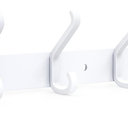  Wall Coat Hooks with 6 Hooks, 54 cm Coat Hooks, Metal Coat Rack, Wall Coat Rack for Bedroom, Bathroom, Kitchen, Hook Rack, Coat Rack for Jackets, Hats, Towels (White)
