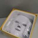 SDKWDH Red Light Photon Facial Mask with Remote Control, 7 Custom Modes with Infrared, Portable with Timer for Home Use (White 01)