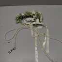 2 Pcs Dog Flower Collar Wedding and Leash Set Pearls for Dogs 120 cm 4 ft Pearls Beaded Dog Leash Dog Collar Bows for Wedding Adjustable for Medium Dogs Floral Collars Pet (Small)