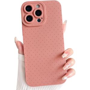 NITITOP Compatible for iPhone 17 Pro Max Case Cute Aesthetic Little Polka Dots Pattern Design for Women Men Girls Soft TPU Shockproof Stylish Full Camera Protective Phone Cover, Pink