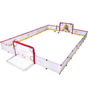 kasifei Mini Hockey Rink Set - Full Rink - Complete Indoor/Outdoor Sports Games with Steel Knee Goals, Sticks, and Ball - for Kids Ages 3 and Up