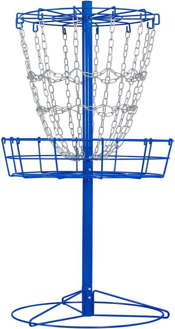 Yaheetech Disc Golf Basket Portable Disc Golf Practice Set 12/24 Chain w/Basket Target and Double Steel Chains for Outdoor (Blue)