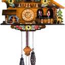 Kintrot Cuckoo Clock Pendulum Quartz Wall Clock Black Forest House Home Decor, 9.2 inches x 14.7 inches