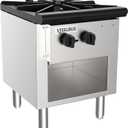 Commercial Single Burner Wok Range with Storage Cabinet, 90,000 BTU Heavy Duty Cast Iron, Natural Gas/Propane, Stainless Steel Restaurant Stockpot Stove for Professional Kitchens