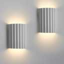 White Gypsum Modern LED Wall Sconces Wall Lighting Set of 2, Indoor Hardwired Walls Mount Light Fixtures Up Down Lamp for Hallway Bedroom Living Room Dining RoomBulbs Included