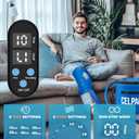 Portable Ice Therapy Machine for Post-Operative Recovery, Sports Injuries, Knee Pain, Sprains, Swelling,Full Knee Brace with Silent Pump, Timer Remote Control Cold Therapy Device, Blue