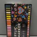 60 Colors Dual Tip Acrylic Paint Pens Markers, Double Tip Premium Acrylic Markers for Wood, Rock Painting, Glass, Canvas, Stone, DIY Crafts Making Art Supplies