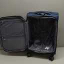 KROSER Softside Expandable Carry On Luggage with Front Business Pockets，20 Inch Suitcases with Spinner Wheels & Built-in TSA Lock, Durable Suitcase Rolling Luggage with USB Port, Haze Blue