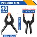 40 Pack 4.5 inch Plastic Spring Clamps, Black Heavy Duty Clips, Backdrop Clips, Woodworking Clamps, Plastic Clamps for Crafts, Backdrop Stand, Woodworking, Photography